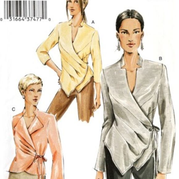 Sewing Pattern Vogue V7828 Fitted Wrap Blouse 12 14 16 - Picture 2 of 7